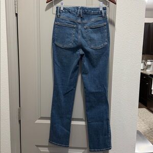 Good American slim straight stretchy denim jeans 27 REPAIR PIECE
